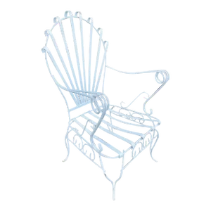 Early 20th Century Vintage Wrought Iron French Garden Chair, Attributed