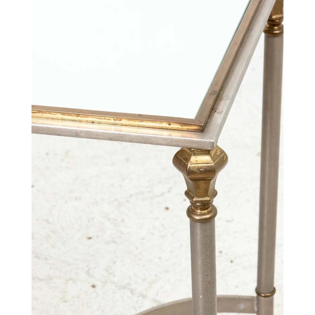 Steel and Brass Console Table For Sale In New York - Image 6 of 7