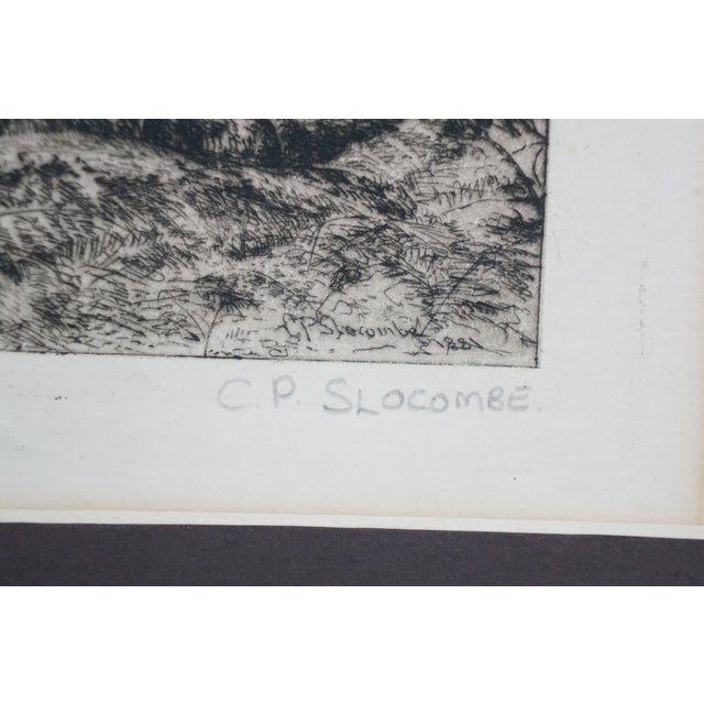 Late 19th Century Late 19th Century Antique Charles Philip Slocombe Signed Summer Woods Forest Landscape Etching 15" For Sale - Image 5 of 11
