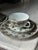 Mid 20th Century Rare Vintage Jingdezhen Famille Rose "Pineapple & Butterfly" Porcelain Teacup Trio Set - 6 Pieces For Sale - Image 5 of 12