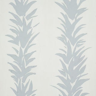 Schumacher White Lotus Wallcovering In Cool Gray For Sale