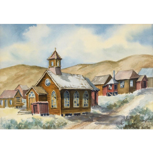 Methodist Church in Bodie California - Watercolor on Paper Delightful watercolor by California artist Rachel Bentley...