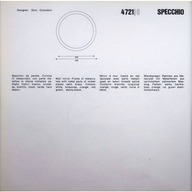 Round Mirror by Gino Colombini for Kartell, 1960s For Sale - Image 15 of 16