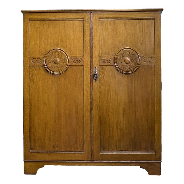 Vintage Art Deco Tallboy in Oak in the style of Heals, 1930s For Sale