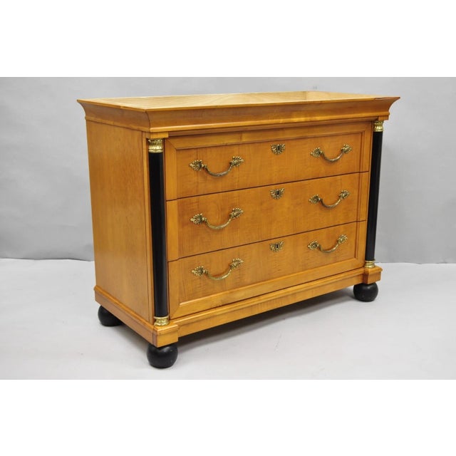 Thomasville Grand Classics Empire Biedermeier Style Maple Wood Bachelor Chest Dressers (NO TOPS) - a Pair. Listing...