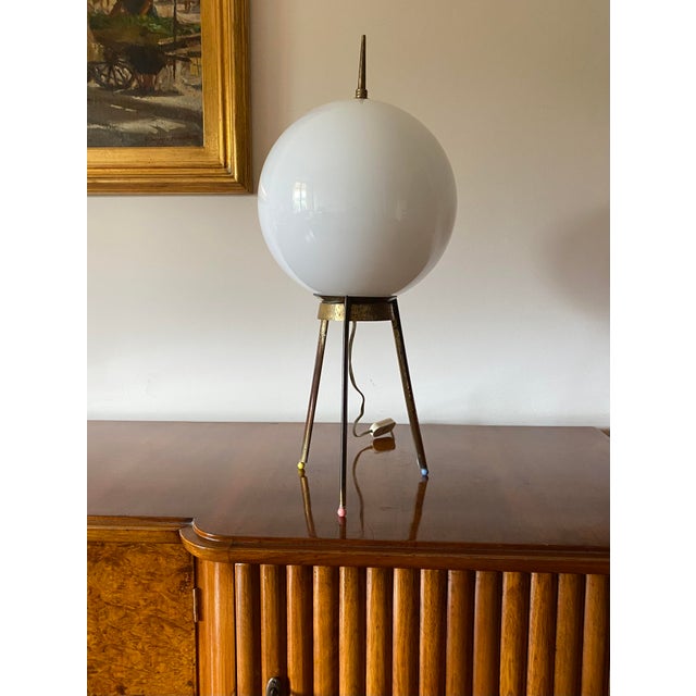 Mid-Century Tripod Brass Table Lamp, 1950s For Sale - Image 4 of 18