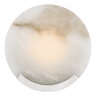 Kelly Wearstler for Visual Comfort Signature Melange 10" Sconce in Polished Nickel with Alabaster For Sale