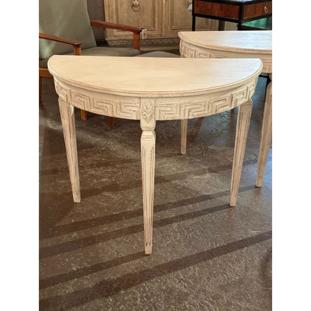 Traditional Pair of Swedish Gustavian Painted Consoles For Sale - Image 3 of 7