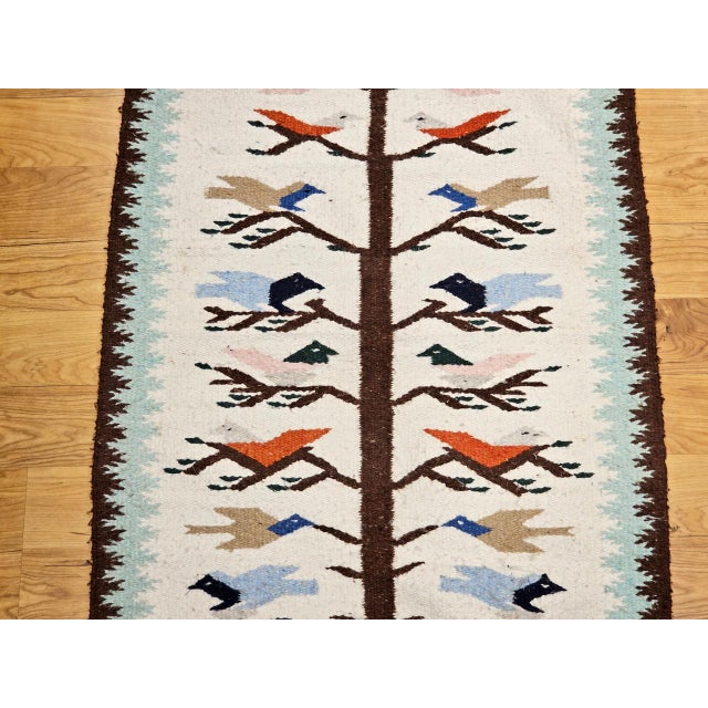 Textile Vintage Native American Navajo Rug, Handwoven Wool, Tree of Life Pattern, 2x3 For Sale - Image 7 of 13