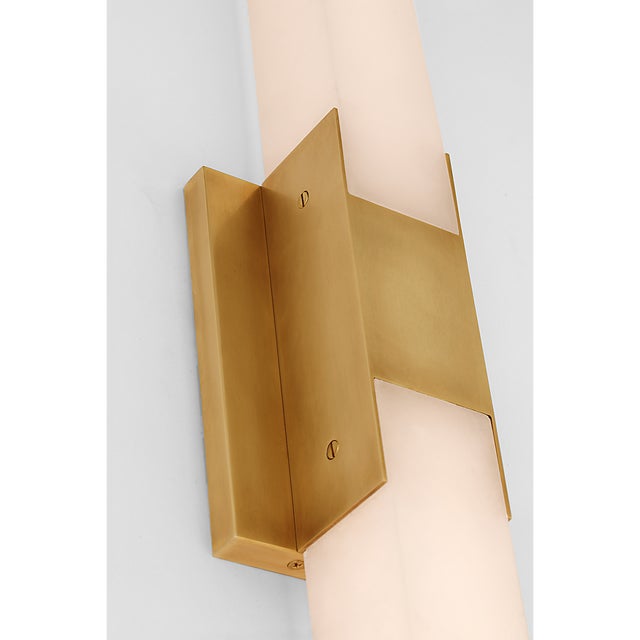 Covet 28" Double Bath Light in Antique-Burnished Brass with Alabaster Designer: Kelly Wearstler Finish: Antique Burnished...