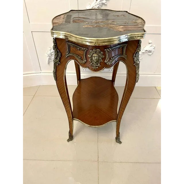 Antique Victorian French Kingwood & Ormolu Mounted Freestanding Centre Table For Sale - Image 5 of 13