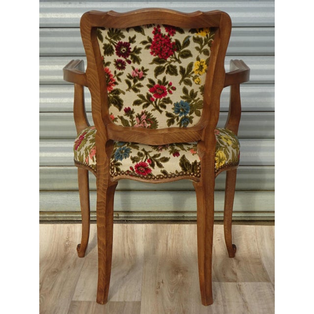 Louis XV Convertible Armchair with Brocade Fabric, 1950s For Sale - Image 13 of 18