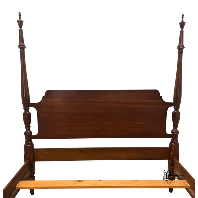 Late 20th Century Vintage Link Taylor Traditional American Style Mahogany Full Size Four Poster Bed For Sale - Image 5 of 8