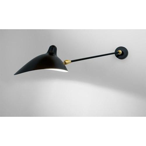 Wall lamp model "one stright arm with two swivels wall lamp" designed by serge mouille in 1958. Manufactured by editions...