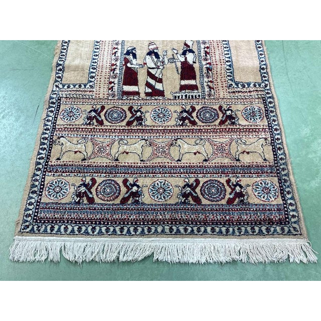 Handmade Woolen Iraqi Rug For Sale - Image 5 of 9