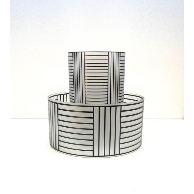 Glass Art Deco Glass Lampshades attributed to Josef Hoffmann for Lobmeyr, Austria, 1980s, Set of 2 For Sale - Image 7 of 18