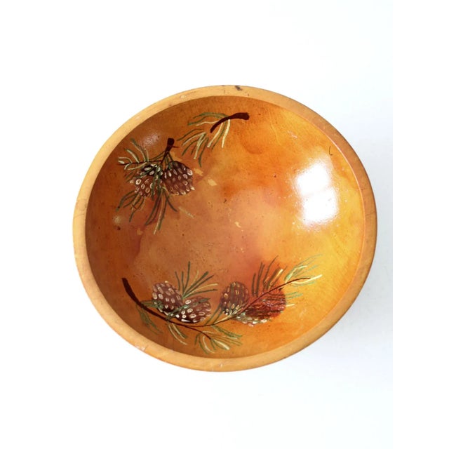 Vintage Hand-Painted Wood Bowl For Sale - Image 6 of 10