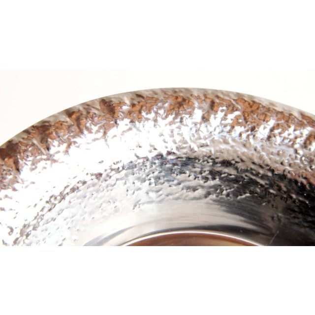 Metal Mid Century Danish Modern Rostfritt Stal Hand Hammered Stainless Steel Bowl For Sale - Image 7 of 8