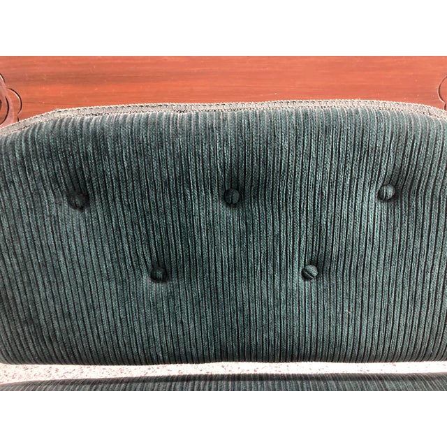 Bottle Green Late 19th Century Antique Carved Wooden Settee or Bench For Sale - Image 8 of 8