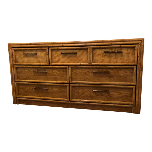 MidCentury Lea Faux Bamboo & Rattan Dresser Chairish