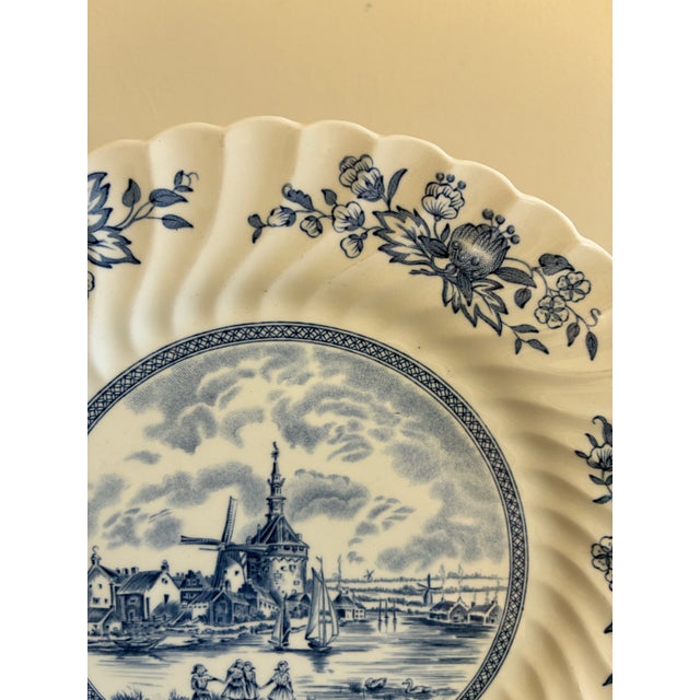 Johnson Brothers Tulip Time Blue & White Dinner Plate For Sale In Oklahoma City - Image 6 of 10