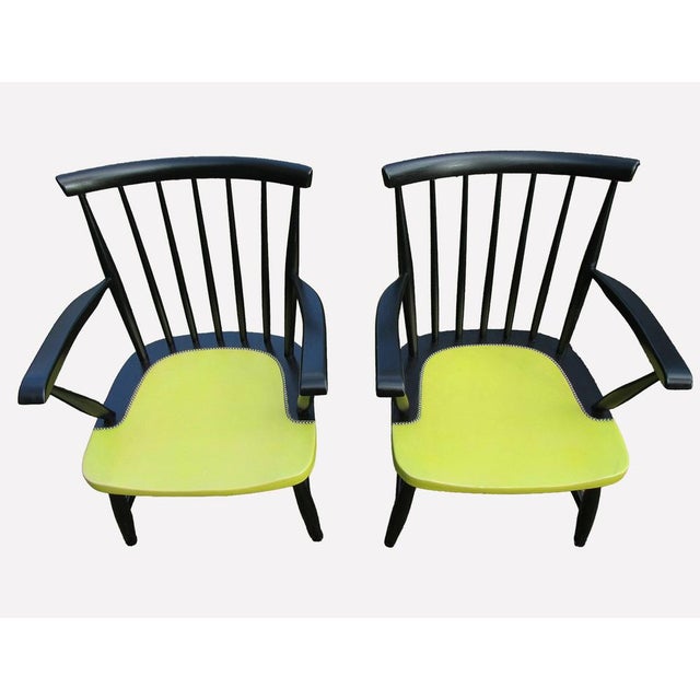 Vintage Spindle Back Armchairs, 1950s, Set of 2 For Sale - Image 12 of 12