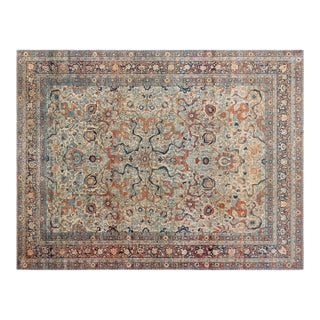 Authentic 19th Century Persian Tabriz Handmade Wool Rug For Sale