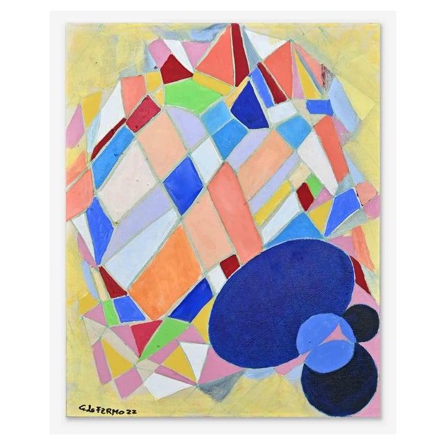 Giorgio Lo Fermo, Colored Facets, Original Oil on Canvas, 2022 For Sale