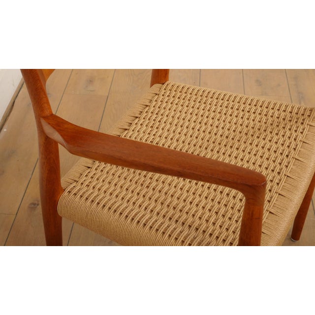 Brown Vintage Teak Model 57 Dining Chair by Niels Otto Moller for J.L. Møllers, 1960s For Sale - Image 8 of 13