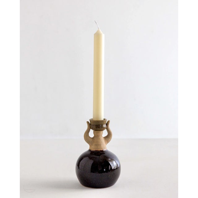 2020s Figurative Woman Ceramic Candlestick Holder Umber For Sale - Image 4 of 11
