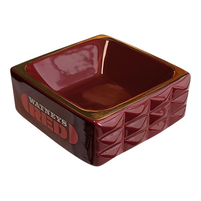 1970s MCM English Watney's Red Barrel Pub Ashtray Catchall For Sale