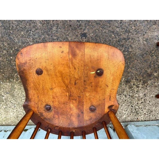 Brown Pair Antique Yellow Pine Side Chairs, 19th Century For Sale - Image 8 of 11