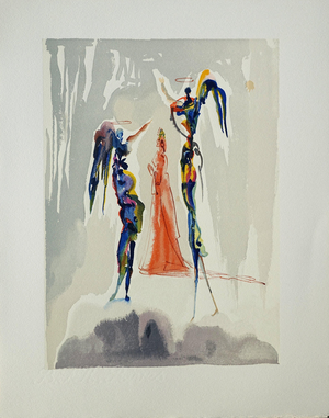 Salvador Dali, Dante et deux anges, Etching