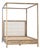 Natural Acacia & Ivory Upholstered Canopy Queen Bed For Sale
