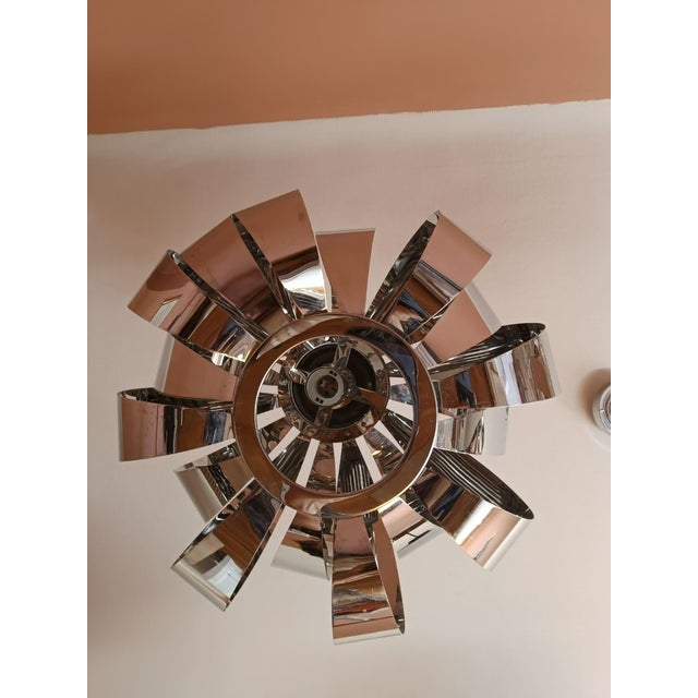 Space Age Chrome-Plated Metal Pendant Lights, 1970s, Set of 2 For Sale - Image 9 of 11