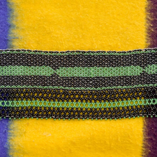 African Early 20th Century Ndebele Nguba Beaded Traditional Blanket 40x60 Inch South Africa Sidley Collection For Sale - Image 3 of 7