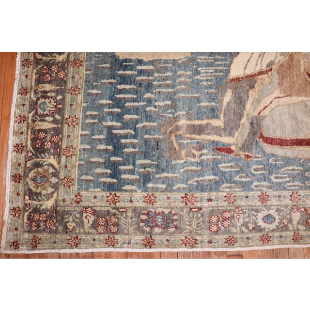 Brown 19th Century Zabihi Collection Fine Turkish Sivas Horse Pictorial Rug - 5'1" x 7'1" For Sale - Image 8 of 10