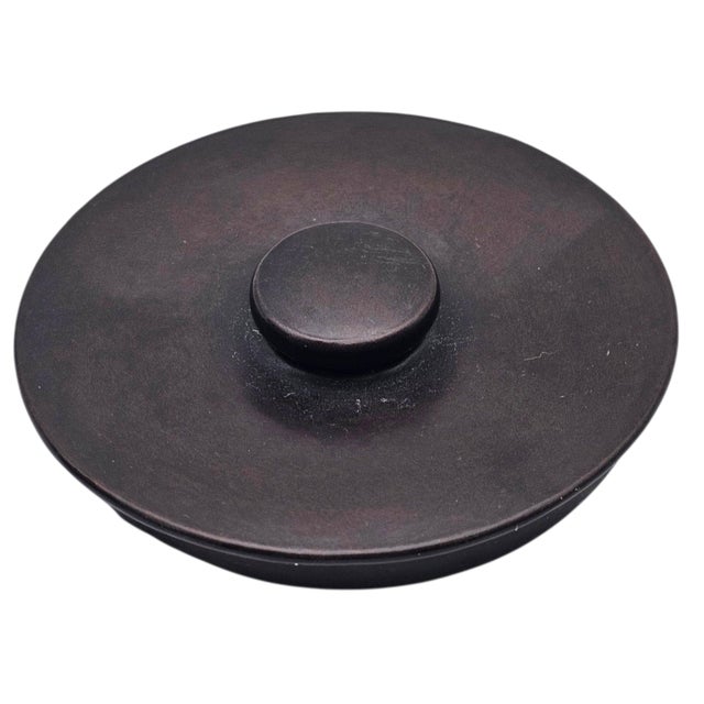 Vintage Japanese-Style Cast Metal Teapot With Hammered Texture and Crest Cartouches For Sale - Image 14 of 16