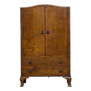 Art Deco Oak Linen Cabinet, 1930s For Sale