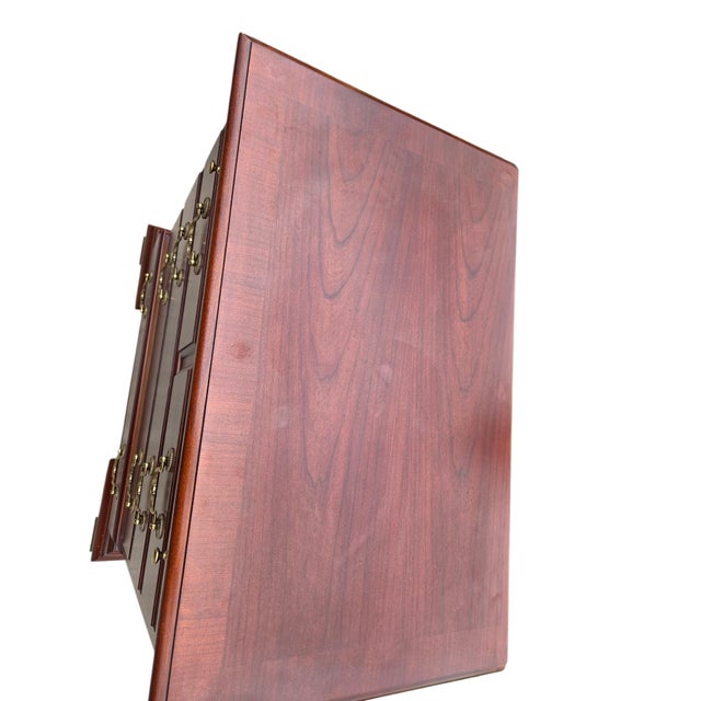 1990s Thomasville Collectors Cherry Bachelors Chest Nightstand Chippendale Tray A For Sale - Image 11 of 12