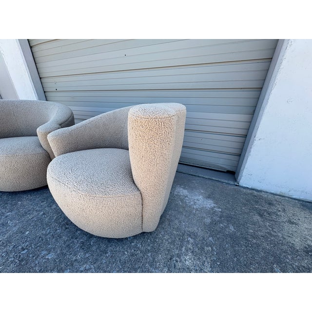 Pair of Vladimir Kagan for Weiman Nautilus Swivel Chairs For Sale - Image 11 of 14