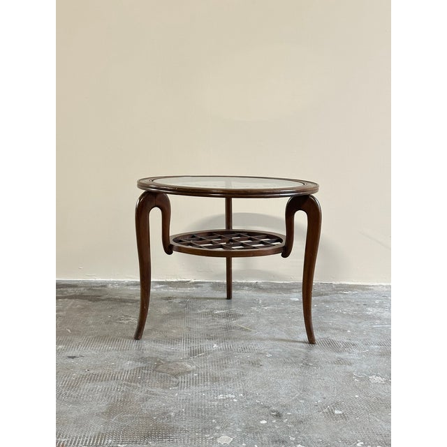 Brown Italian Round Coffee Table in the style of Paolo Buffa, 1950s For Sale - Image 8 of 8