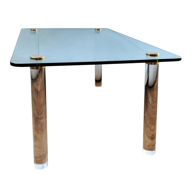 1970s Mid-Century Modern Pace Dining Table With Brass ...
