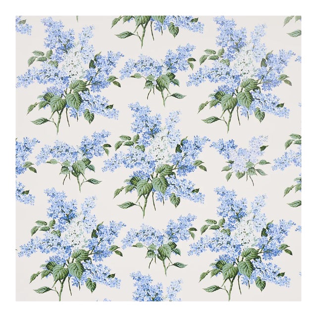 Sample - Schumacher x Johnson Hartig Proust's Lilacs Wallpaper in Blue For Sale