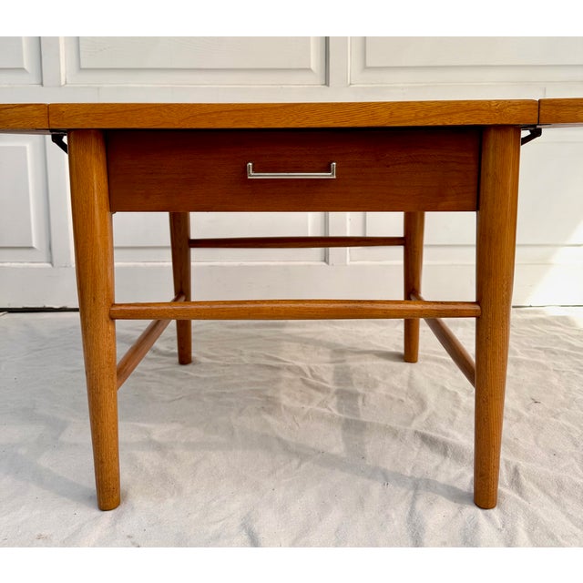 Altavista Lane 1950s Lane Copenhagen Walnut Drop-Leaf Table, Refinished For Sale - Image 4 of 17