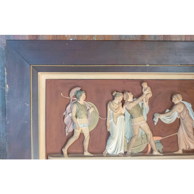 Rustic European 19th or 20th Century Neo-Classical Polychrome Plaster Plaque After Bertel Thorvaldsen For Sale - Image 3 of 18