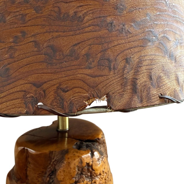 Mid-20th Century American Burl Wood Lamp For Sale - Image 14 of 14