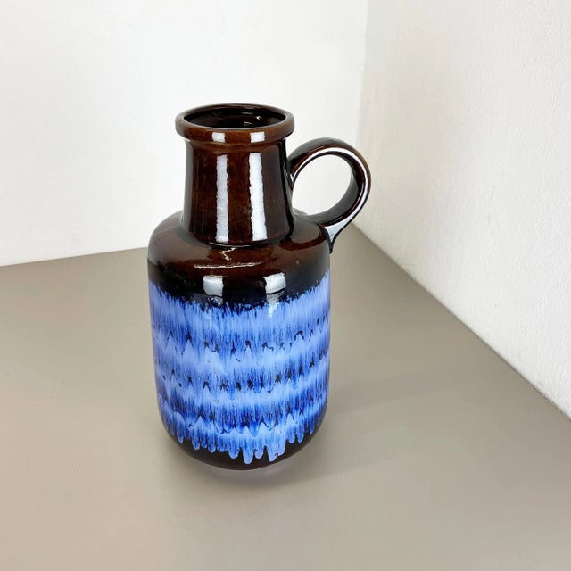 Large Pottery Fat Lava Multi-Color Floor Vase 408-40 by Scheurich, 1970s For Sale - Image 3 of 18