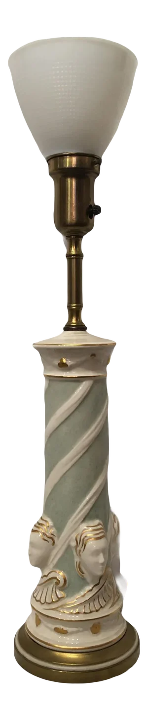Vintage Ceramic Hollywood Regency Table Lamp by Rembrandt