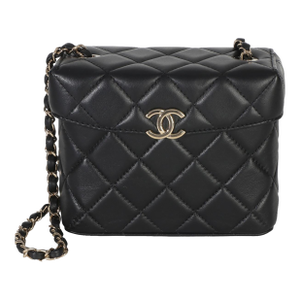 Black Quilted Lambskin Small Secret Box Bag